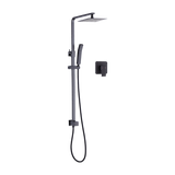NNEDSZ WELS 8" Rain Shower Head Set Square Dual Heads Faucet High Pressure With Mixer