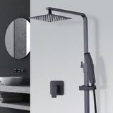 NNEDSZ WELS 8" Rain Shower Head Set Square Dual Heads Faucet High Pressure With Mixer