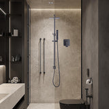 NNEDSZ WELS 8" Rain Shower Head Set Square Dual Heads Faucet High Pressure With Mixer