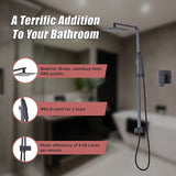 NNEDSZ WELS 8" Rain Shower Head Set Square Dual Heads Faucet High Pressure With Mixer