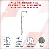 NNEDSZ WELS 8" Rain Shower Head Set Rounded Dual Heads Faucet High Pressure Hand Held