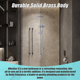 NNEDSZ WELS 8" Rain Shower Head Set Rounded Dual Heads Faucet High Pressure Hand Held