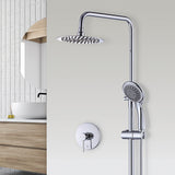 NNEDSZ WELS 8" Rain Shower Head Set Rounded Dual Heads Faucet High Pressure With Mixer