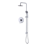 NNEDSZ WELS 8" Rain Shower Head Set Rounded Dual Heads Faucet High Pressure With Mixer