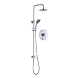 NNEDSZ WELS 8" Rain Shower Head Set Rounded Dual Heads Faucet High Pressure With Mixer