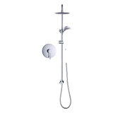 NNEDSZ WELS 8" Rain Shower Head Set Rounded Dual Heads Faucet High Pressure With Mixer