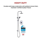 NNEDSZ WELS 8" Rain Shower Head Set Rounded Dual Heads Faucet High Pressure With Mixer