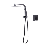 NNEDSZ WELS 8" Rain Shower Head Set Square Dual Heads Faucet High Pressure With Mixer