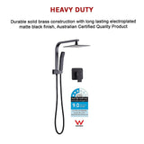 NNEDSZ WELS 8" Rain Shower Head Set Square Dual Heads Faucet High Pressure With Mixer