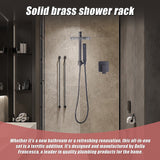 NNEDSZ WELS 8" Rain Shower Head Set Square Dual Heads Faucet High Pressure With Mixer