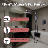 NNEDSZ WELS 8" Rain Shower Head Set Square Dual Heads Faucet High Pressure With Mixer