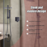NNEDSZ WELS 8" Rain Shower Head Set Square Dual Heads Faucet High Pressure With Mixer