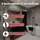NNEDSZ WELS 8" Rain Shower Head Set Square Dual Heads Faucet High Pressure Hand Held