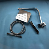 NNEDSZ WELS 8" Rain Shower Head Set Square Dual Heads Faucet High Pressure Hand Held