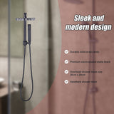 NNEDSZ WELS 8" Rain Shower Head Set Square Dual Heads Faucet High Pressure Hand Held