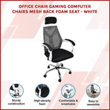 NNEDSZ Office Chair Gaming Computer Chairs Mesh Back Foam Seat - White