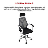 NNEDSZ Office Chair Gaming Computer Chairs Mesh Back Foam Seat - White