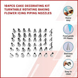 NNEDSZ 164Pcs Cake Decorating Kit Turntable Rotating Baking Flower Icing Piping Nozzles