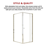 NNEDSZ Semi Frameless Shower Screen (82~90)x 195cm & (98~101)x 195cm Side AS/NZS Glass