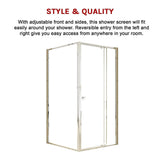 NNEDSZ Semi Frameless Shower Screen (98~106)x 195cm & (98~101)x 195cm Side AS/NZS Glass
