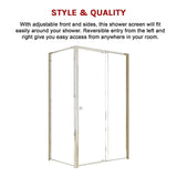 NNEDSZ Semi Frameless Shower Screen (114~122)x 195cm & (98~101)x195cm Side AS/NZS Glass