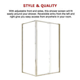 NNEDSZ Semi Frameless Shower Screen (114~122)x 195cm & (89~92)x 195cm Side AS/NZS Glass