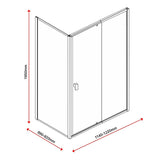 NNEDSZ Semi Frameless Shower Screen (114~122)x 195cm & (89~92)x 195cm Side AS/NZS Glass