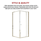 NNEDSZ Semi Frameless Shower Screen (82~90)x 195cm & (89~92)x 195cm Side AS/NZS Glass