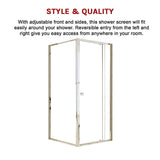 NNEDSZ Semi Frameless Shower Screen (82~90)x 195cm & (77~80)x 195cm Side AS/NZS Glass