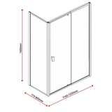 NNEDSZ Semi Frameless Shower Screen (114~122)x 195cm & (77~80)x 195cm Side AS/NZS Glass