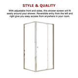 NNEDSZ Semi Frameless Shower Screen (98~106)x 195cm & (77~80)x 195cm Side AS/NZS Glass
