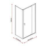 NNEDSZ Semi Frameless Shower Screen (98~106)x 195cm & (77~80)x 195cm Side AS/NZS Glass