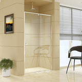 NNEDSZ Adjustable Semi Frameless Shower Screen (114~122) x 195cm Australian Safety Glass