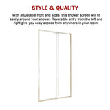 NNEDSZ Adjustable Semi Frameless Shower Screen (114~122) x 195cm Australian Safety Glass