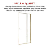 NNEDSZ Adjustable Semi Frameless Shower Screen (98~106) x 195cm Australian Safety Glass