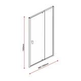 NNEDSZ Adjustable Semi Frameless Shower Screen (98~106) x 195cm Australian Safety Glass