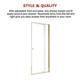 NNEDSZ Adjustable Semi Frameless Shower Screen (82~90) x 195cm Australian Safety Glass