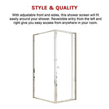 NNEDSZ Semi Frameless Shower Screen (74~82)x 195cm & (98~101)x 195cm Side AS/NZS Glass
