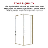 NNEDSZ Semi Frameless Shower Screen (74~82)x 195cm & (89~92)x 195cm Side AS/NZS Glass