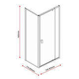 NNEDSZ Semi Frameless Shower Screen (74~82)x 195cm & (77~80)x 195cm Side AS/NZS Glass