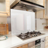 NNEDSZ Toughened 90cm x 75cm White Glass Kitchen Splashback