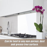 NNEDSZ Toughened 90cm x 75cm White Glass Kitchen Splashback