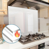 NNEDSZ Toughened 90cm x 75cm White Glass Kitchen Splashback