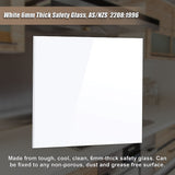 NNEDSZ Toughened 90cm x 75cm White Glass Kitchen Splashback