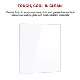 NNEDSZ Toughened 90cm x 75cm White Glass Kitchen Splashback