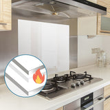 NNEDSZ Toughened 60cm x 75cm White Glass Kitchen Splashback