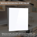 NNEDSZ Toughened 60cm x 75cm White Glass Kitchen Splashback