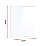 NNEDSZ Toughened 60cm x 75cm White Glass Kitchen Splashback