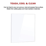 NNEDSZ Toughened 60cm x 75cm White Glass Kitchen Splashback