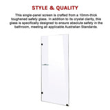 NNEDSZ 900 x 2100mm Frameless 10mm Safety Glass Shower Screen